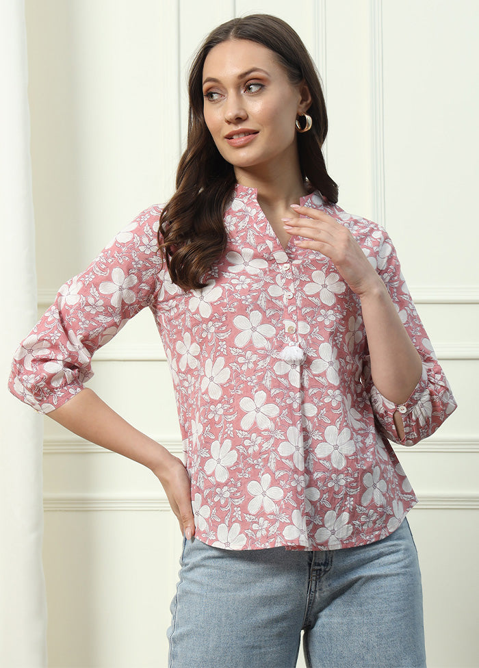 Pink Readymade Cotton Short Top