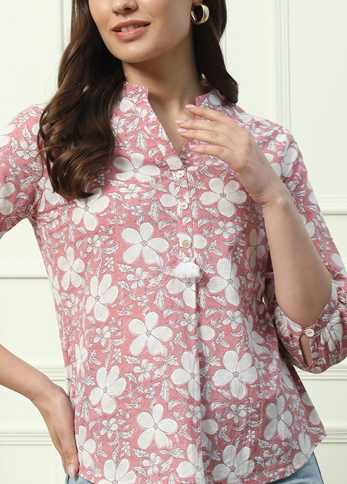 Pink Readymade Cotton Short Top