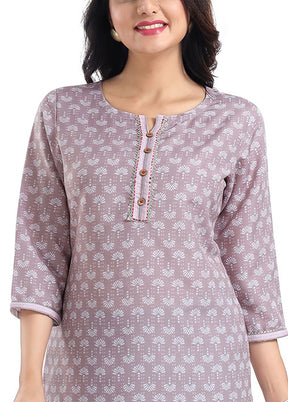 Pink Readymade Rayon Short Kurti