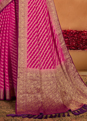 Pink Georgette Saree With Blouse Piece