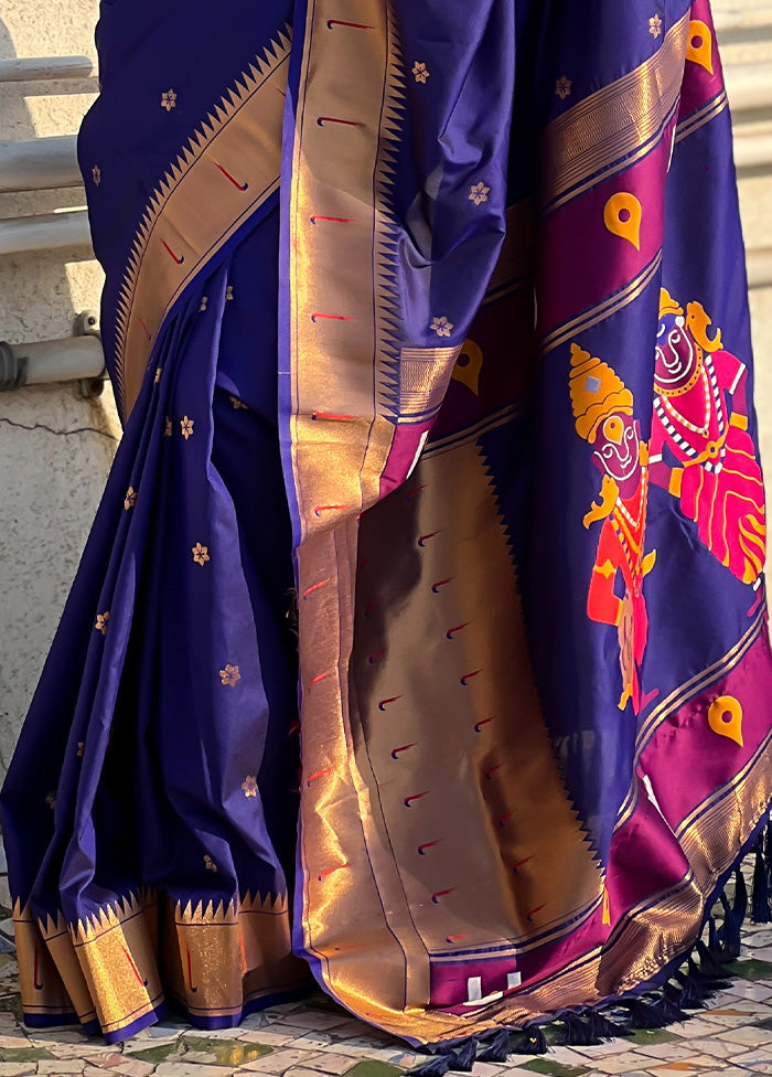 Lavender Spun Silk Saree With Blouse Piece