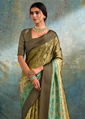 Brown Spun Silk Saree With Blouse Piece