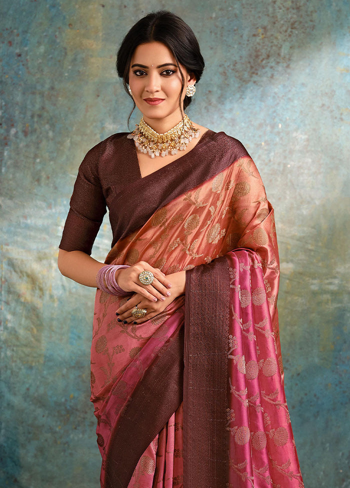 Multicolor Spun Silk Saree With Blouse Piece