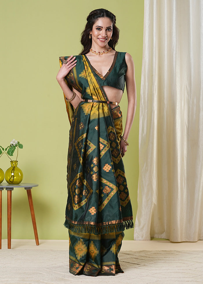 Mustard Banarasi Silk Saree With Blouse Piece