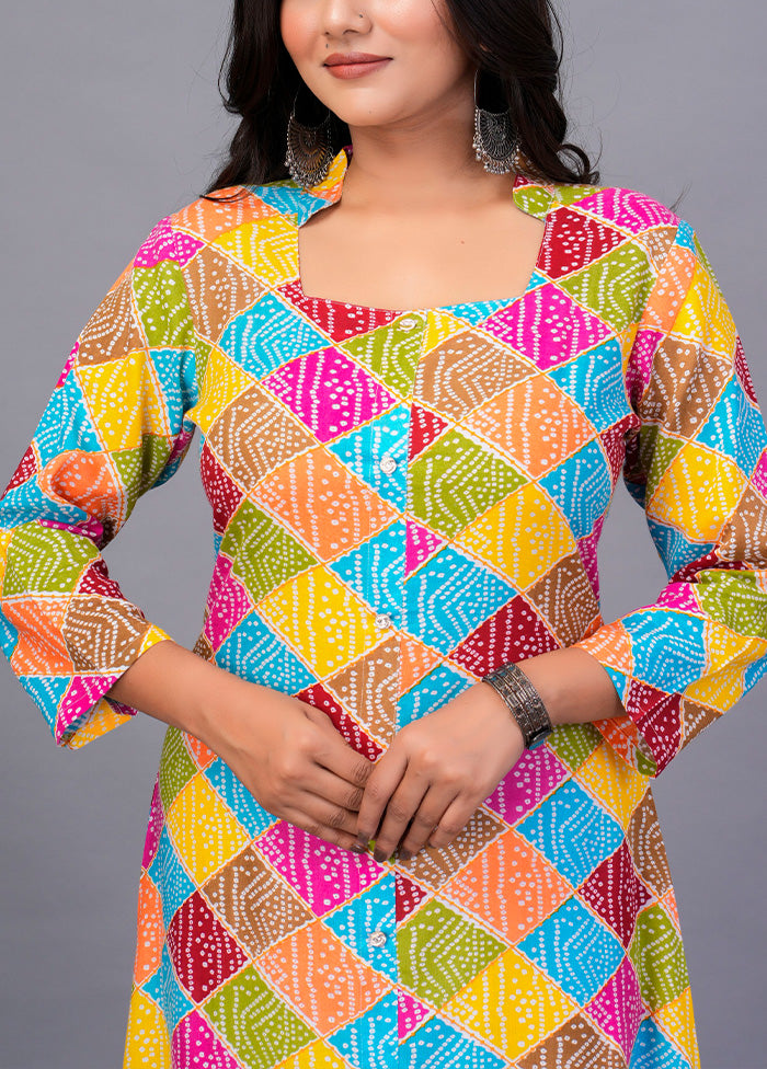 Multicolor Readymade Rayon Kurti