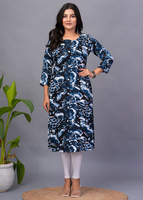 Blue Readymade Rayon Kurti