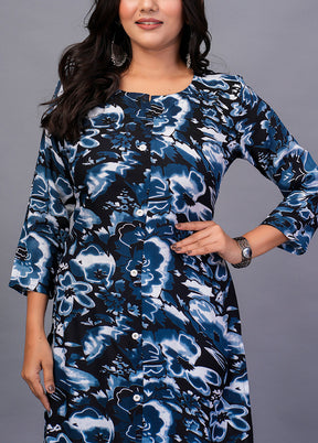 Blue Readymade Rayon Kurti