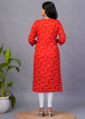 Orange Readymade Rayon Kurti