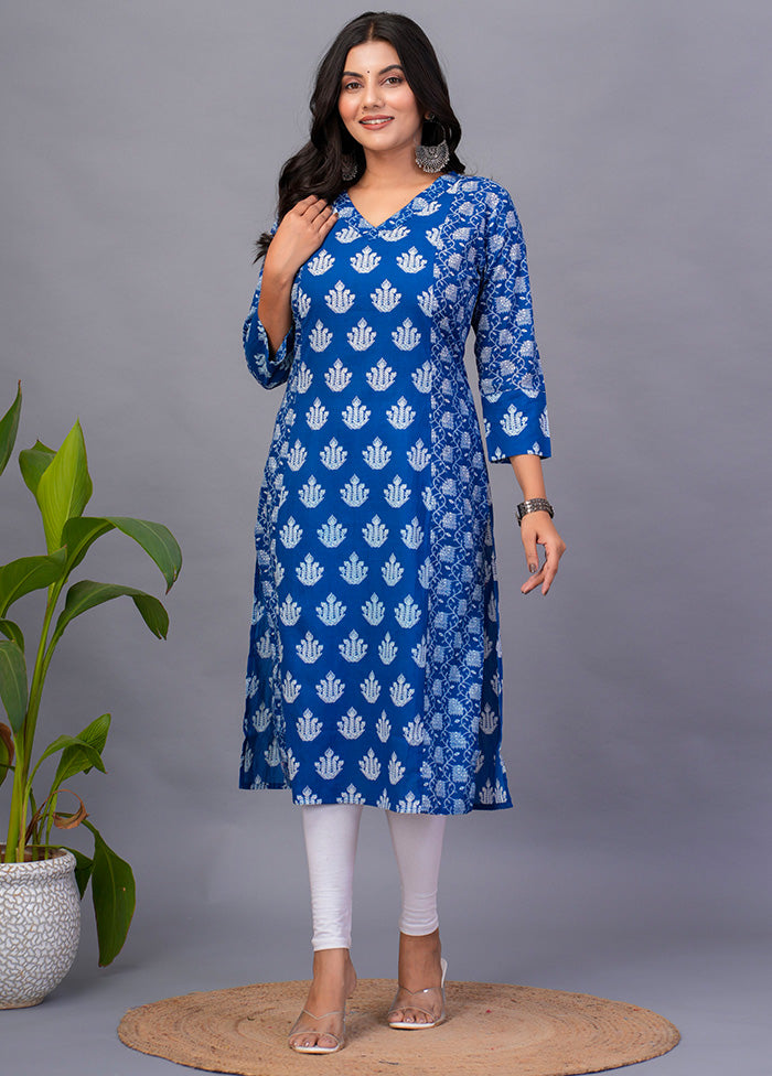 Blue Readymade Cotton Kurti