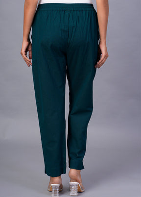 Teal Cotton Festive Pant