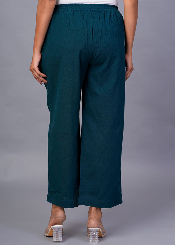 Teal Cotton Festive Pant