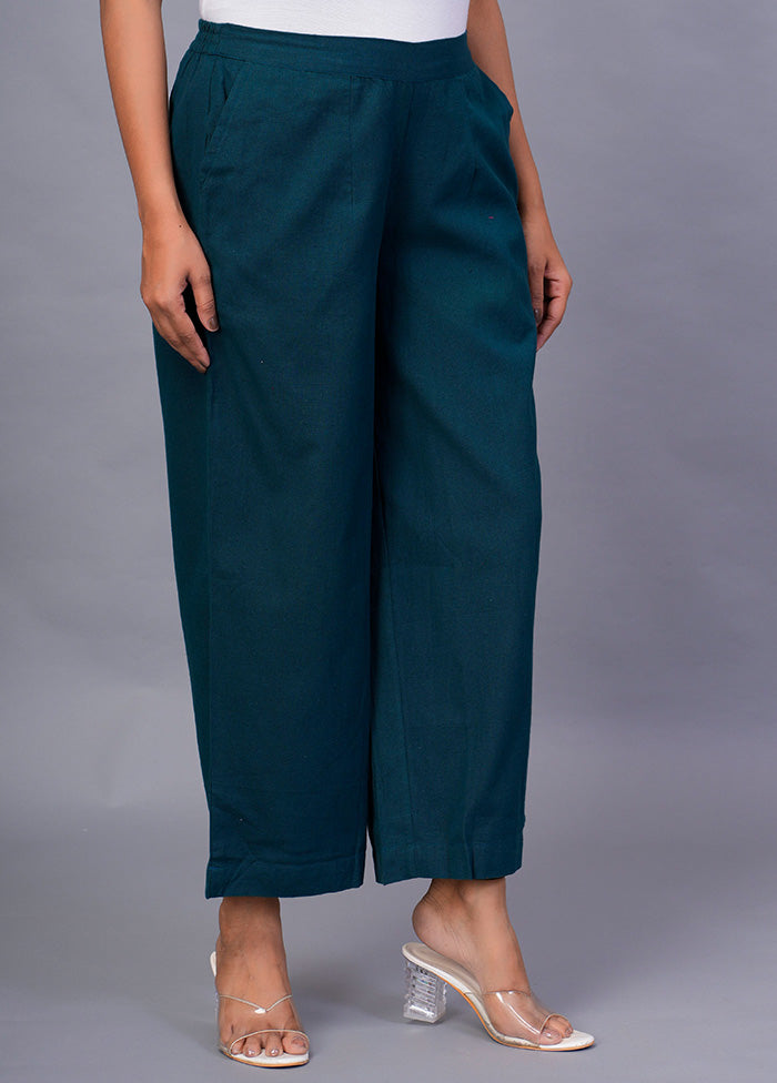 Teal Cotton Festive Pant