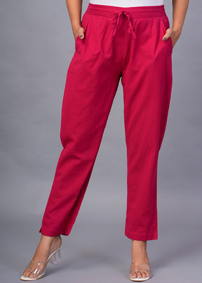 Pink Cotton Festive Pant