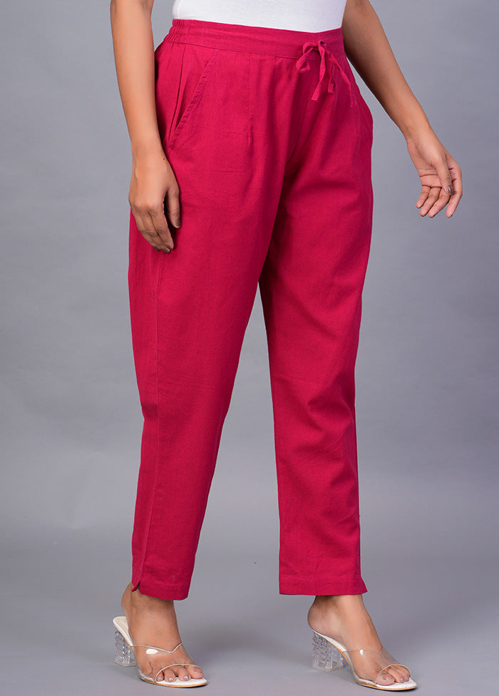 Pink Cotton Festive Pant