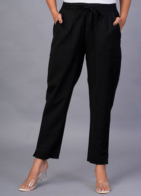 Black Cotton Festive Pant