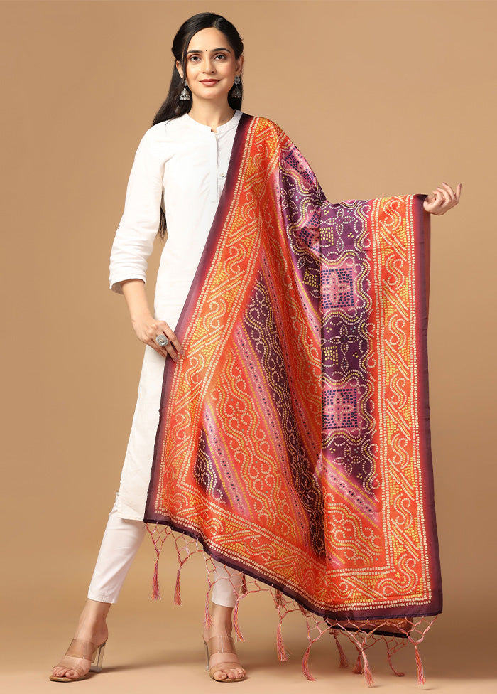 Orange Art Silk Dupatta