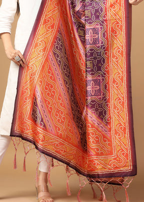 Orange Art Silk Dupatta