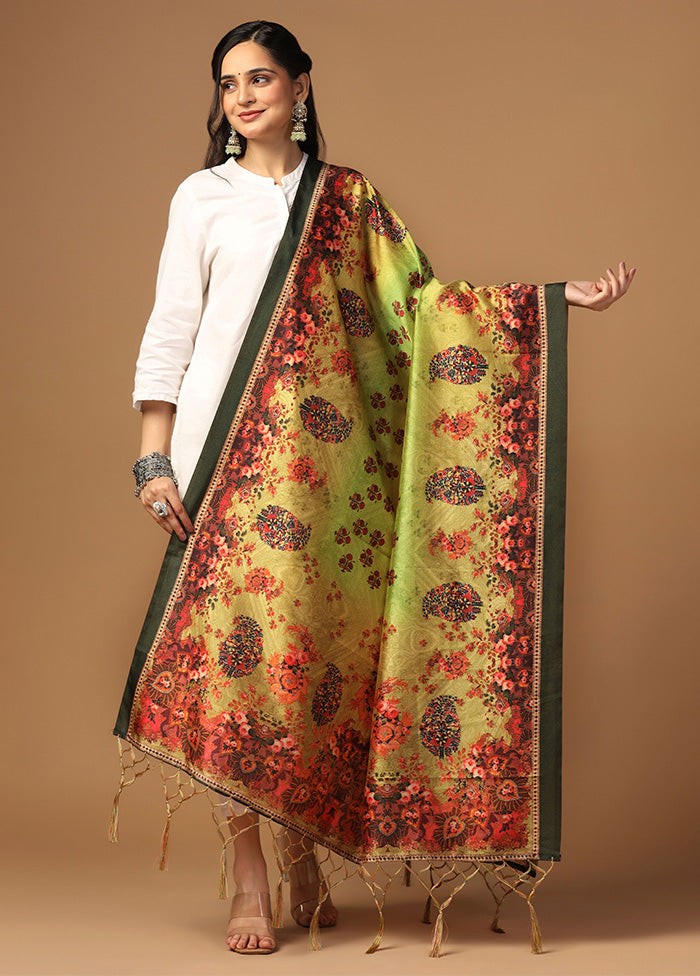 Green Art Silk Dupatta