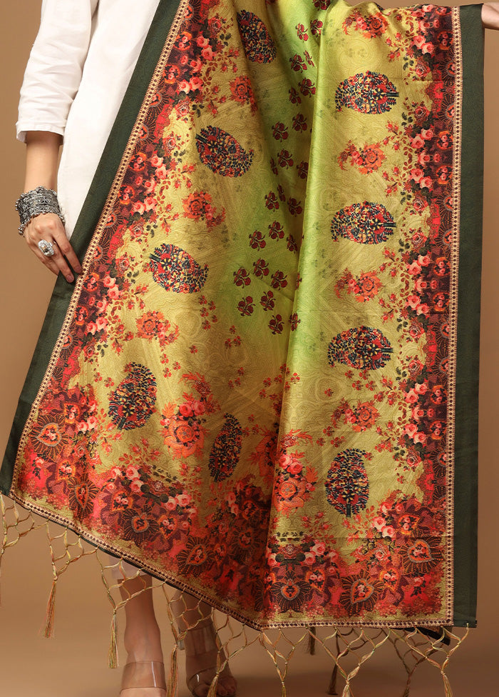 Green Art Silk Dupatta