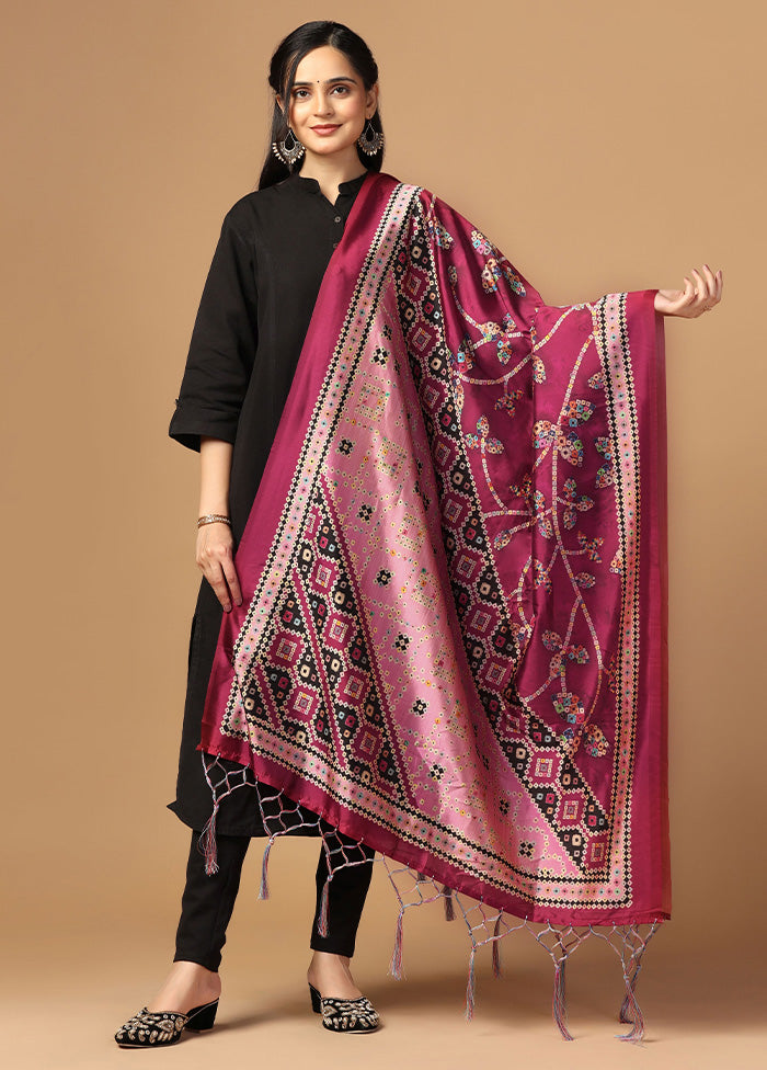 Burgundy Art Silk Dupatta