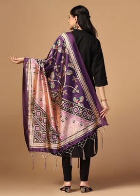 Purple Art Silk Dupatta