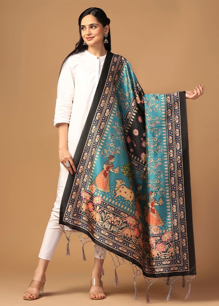 Sea Green Art Silk Dupatta