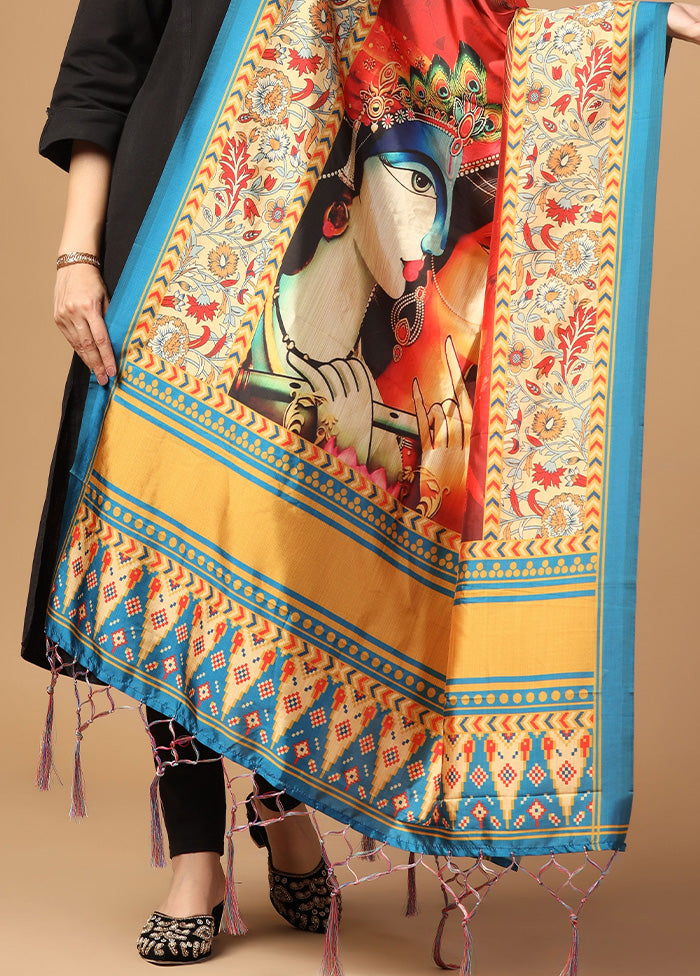 Orange Art Silk Dupatta