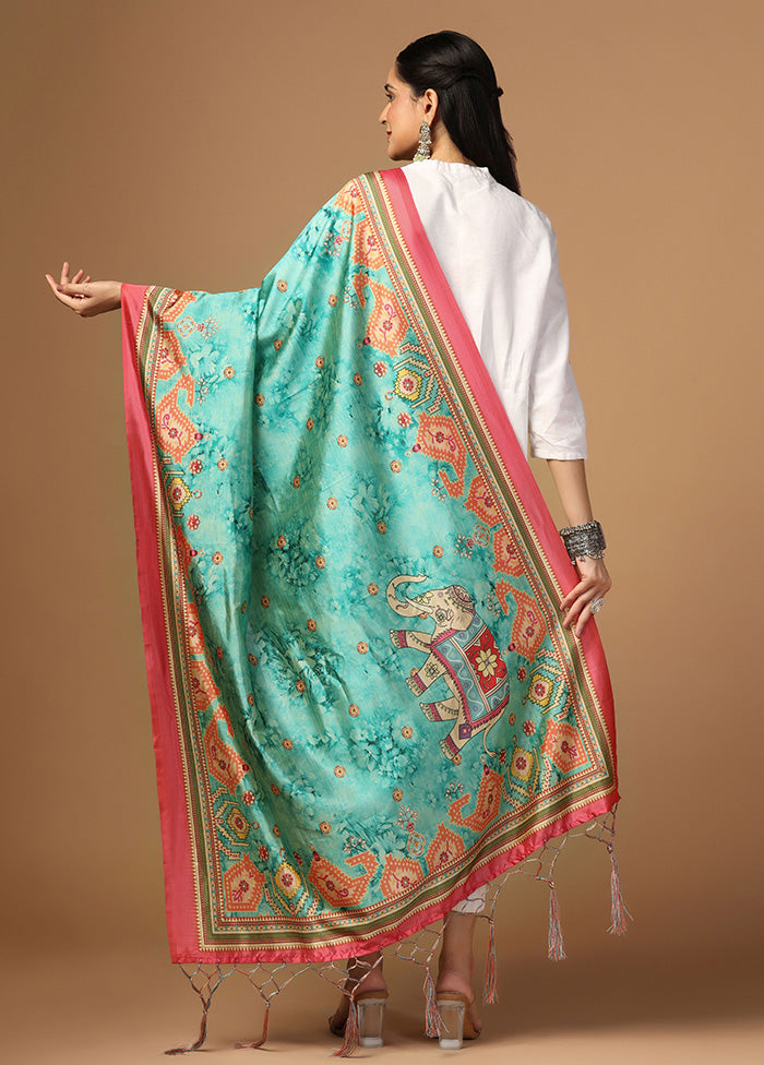 Sea Green Art Silk Dupatta