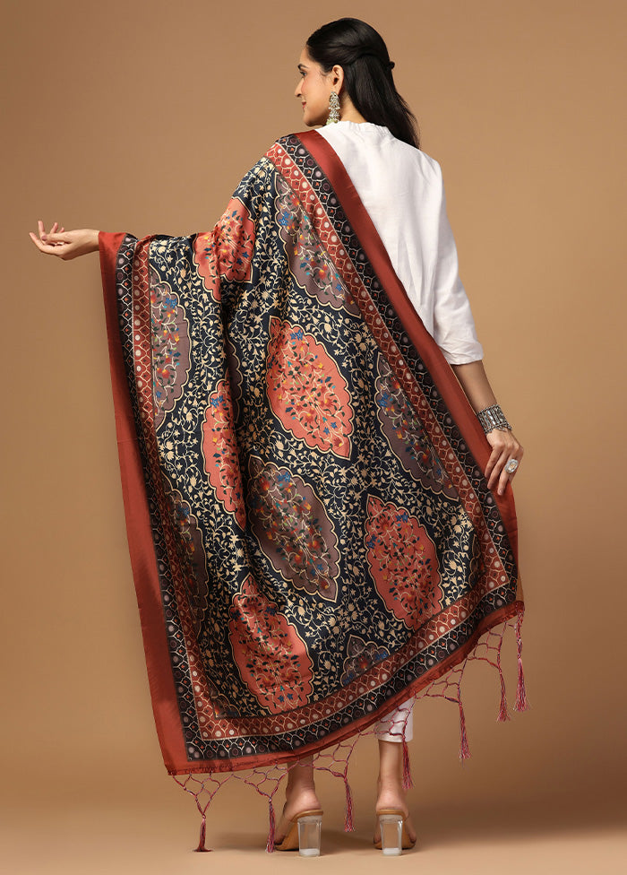 Black Art Silk Dupatta