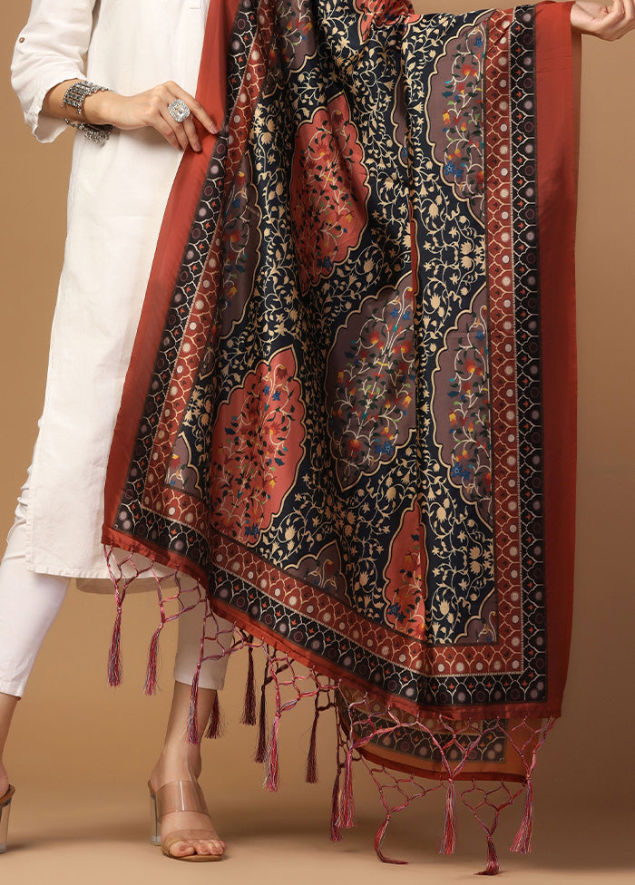 Black Art Silk Dupatta