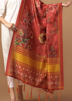 Rust Art Silk Dupatta