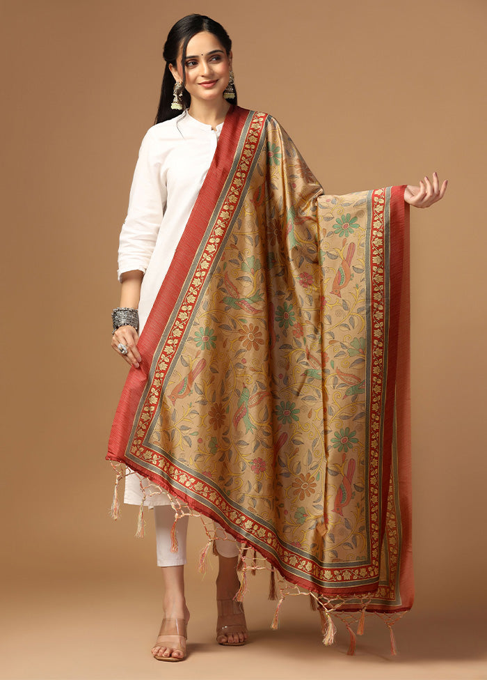 Beige Art Silk Dupatta