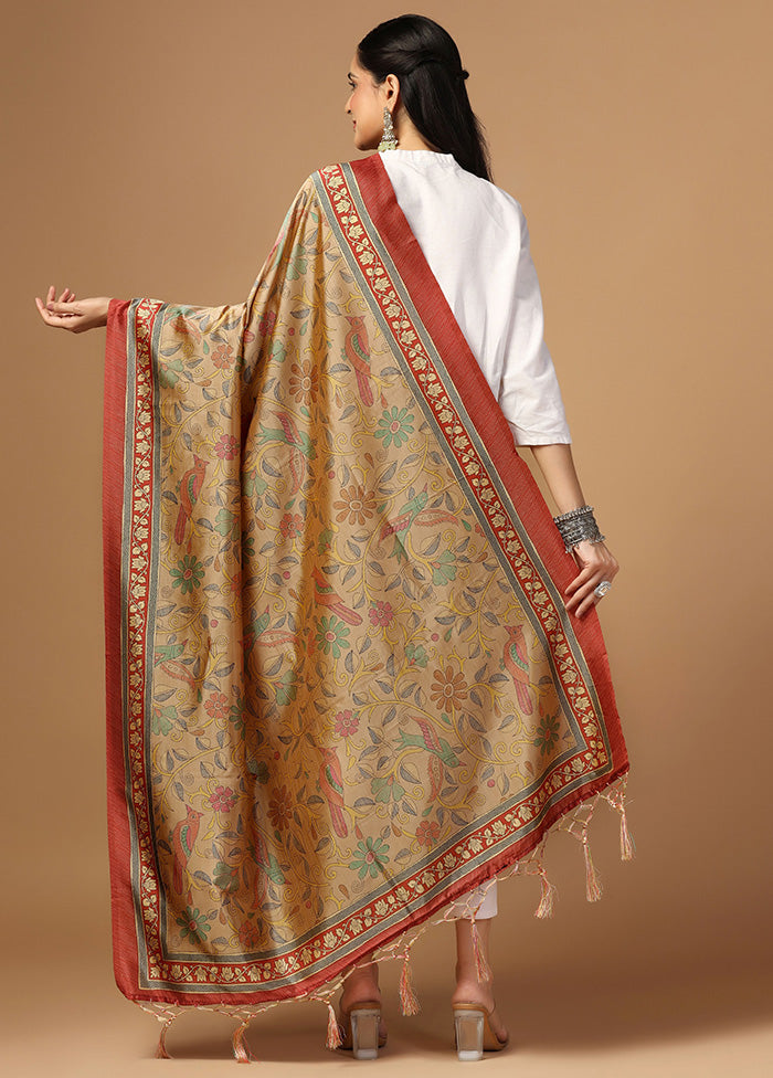 Beige Art Silk Dupatta