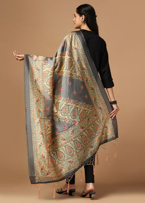 Grey Art Silk Dupatta