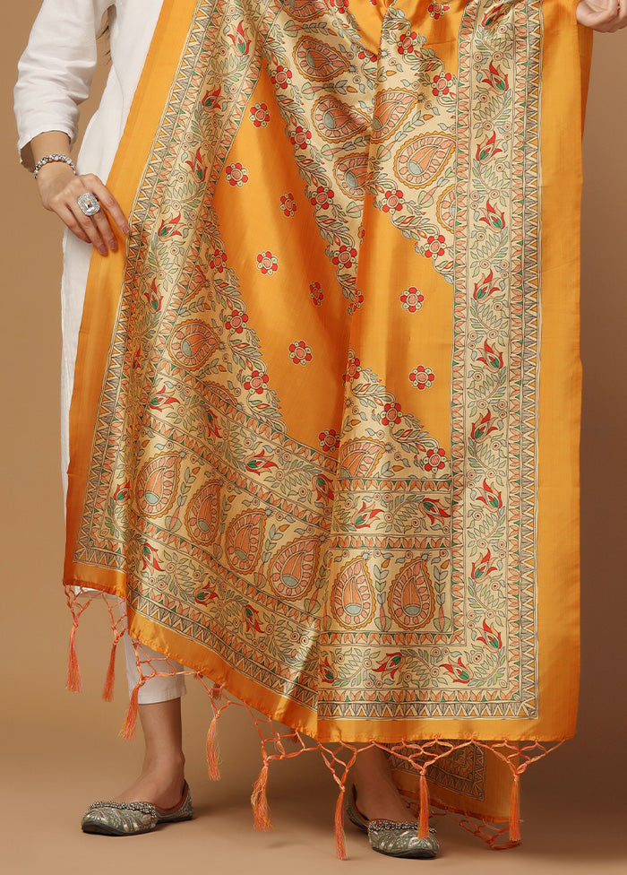 Mustard Art Silk Dupatta