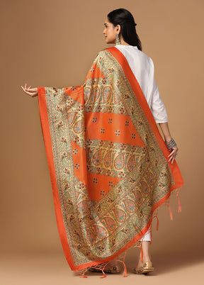 Orange Art Silk Dupatta