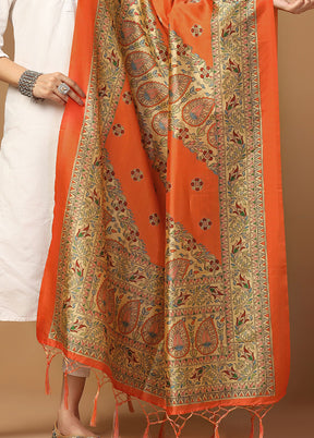 Orange Art Silk Dupatta