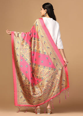 Pink Art Silk Dupatta