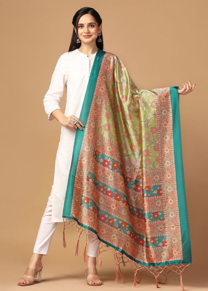 Parrot Green Art Silk Dupatta