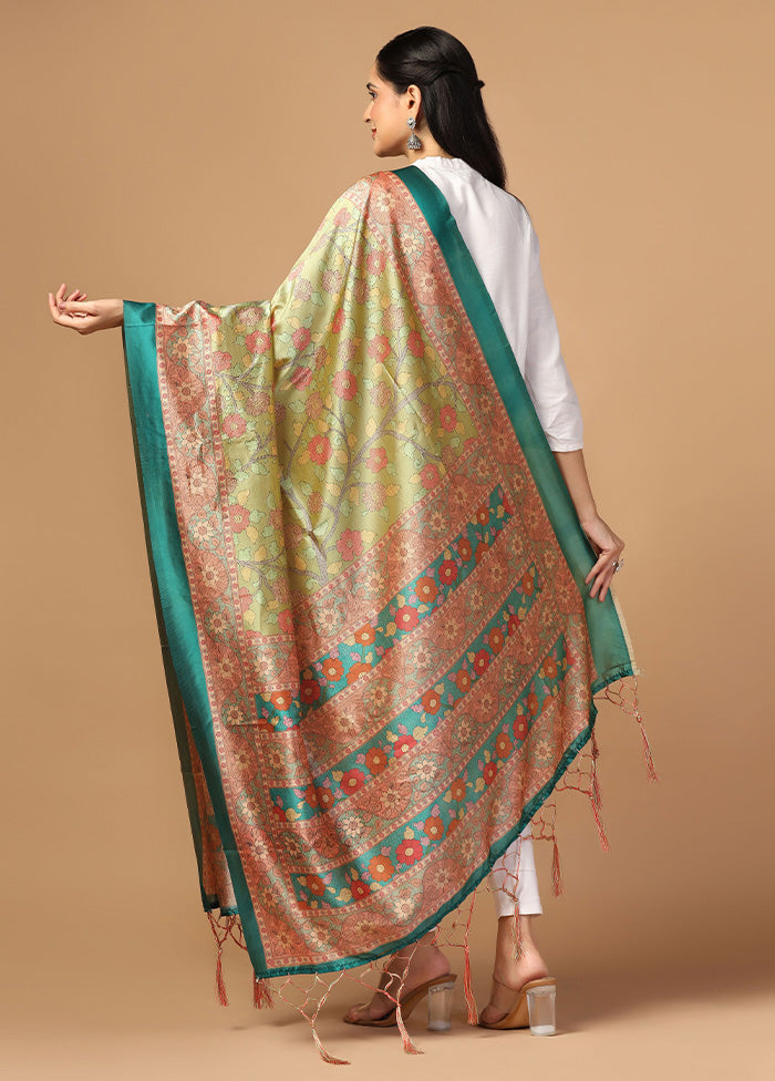 Parrot Green Art Silk Dupatta