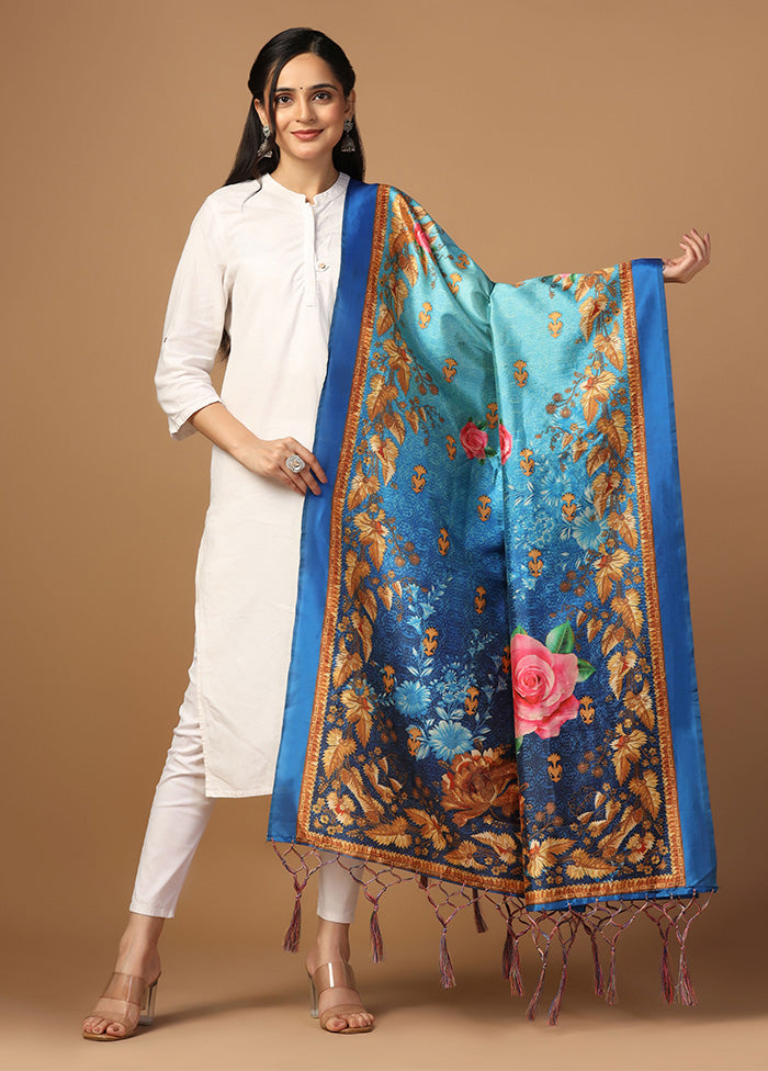 Blue Art Silk Dupatta