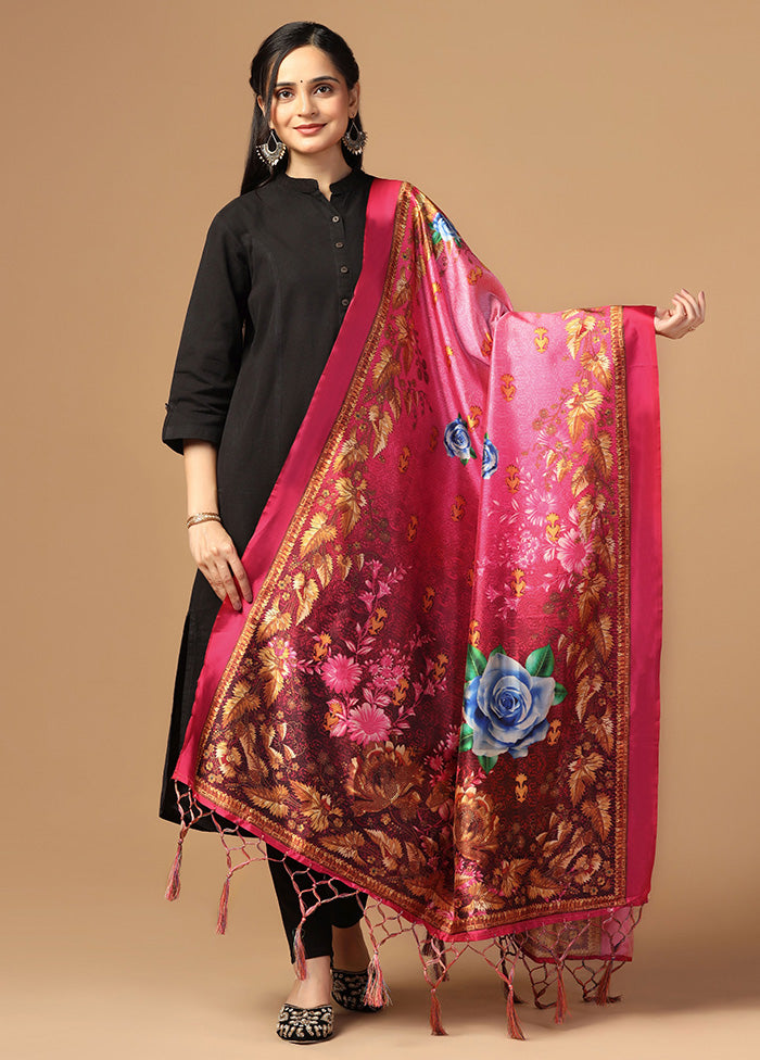 Pink Art Silk Dupatta