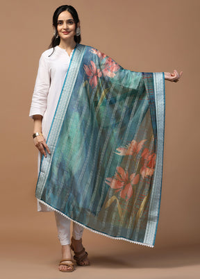 Blue Organza Dupatta