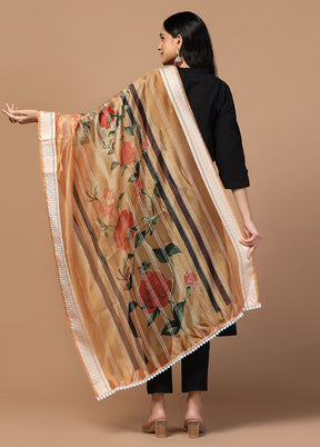 Peach Organza Dupatta