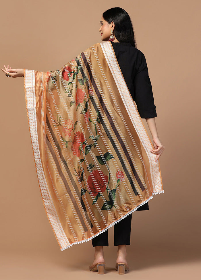 Peach Organza Dupatta