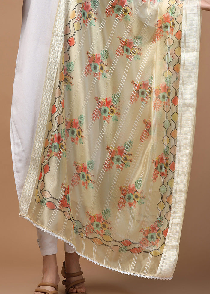 Cream Organza Dupatta