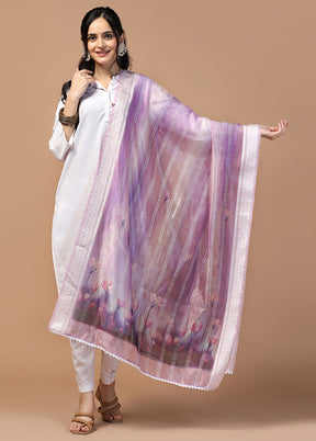 Purple Organza Dupatta