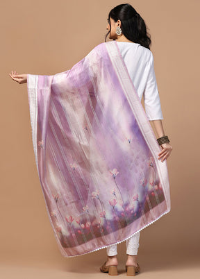 Purple Organza Dupatta