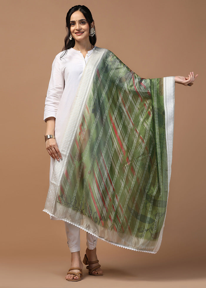 Green Organza Dupatta