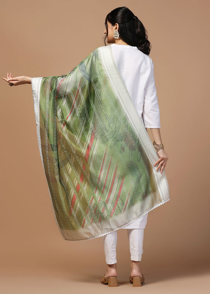 Green Organza Dupatta